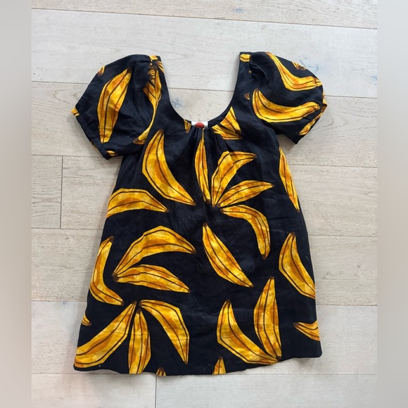 Farm Rio Ripe Bananas Linen Mini Dress - Size XS - Picture 3 of 9